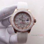 Swiss ETA2836 Yachtmaster Rose Gold White Ceramic Watch Rolex Copy